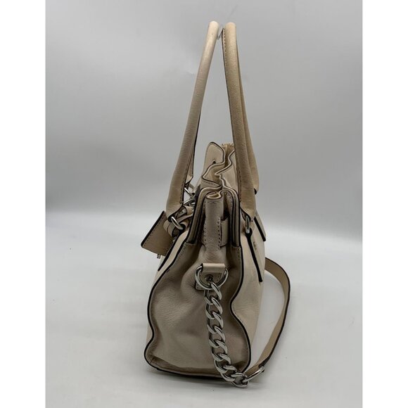 Michael Kors Cream Leather Hamilton Satchel Bag - Picture 4 of 12